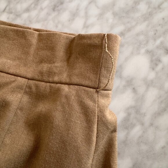 Vintage Talbots Wool Pleated Skirt Size 8 Camel Tan Mid-Century Modern Preppy - Picture 3 of 6